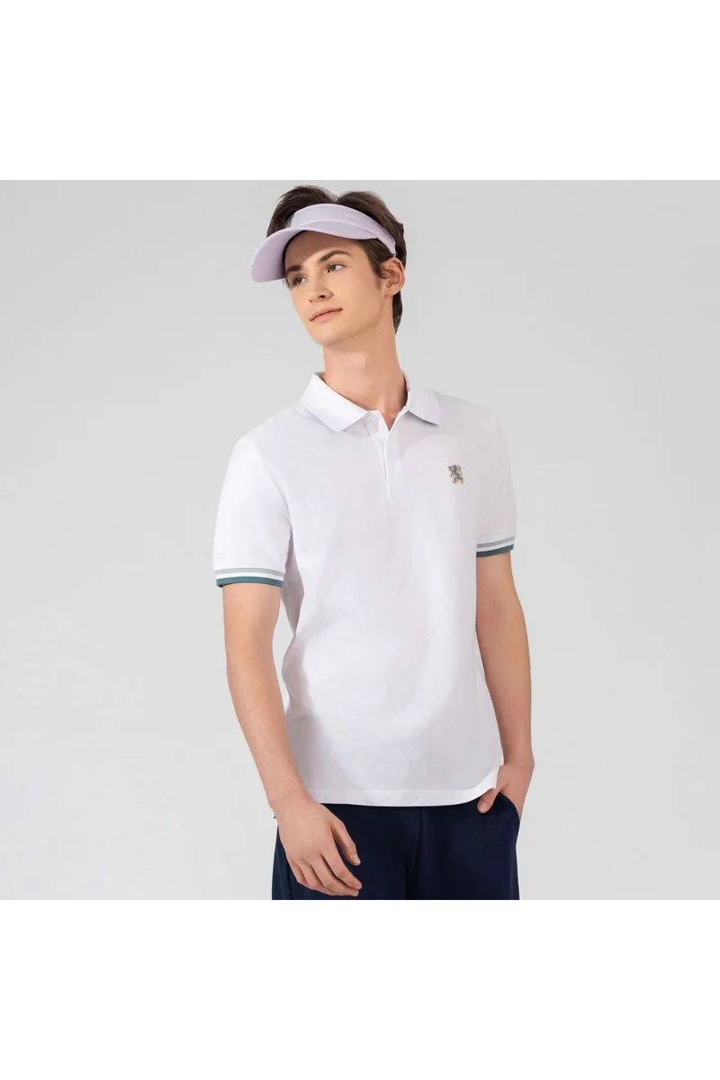 GIORDANO Men's White Performance Polo for Active Wear