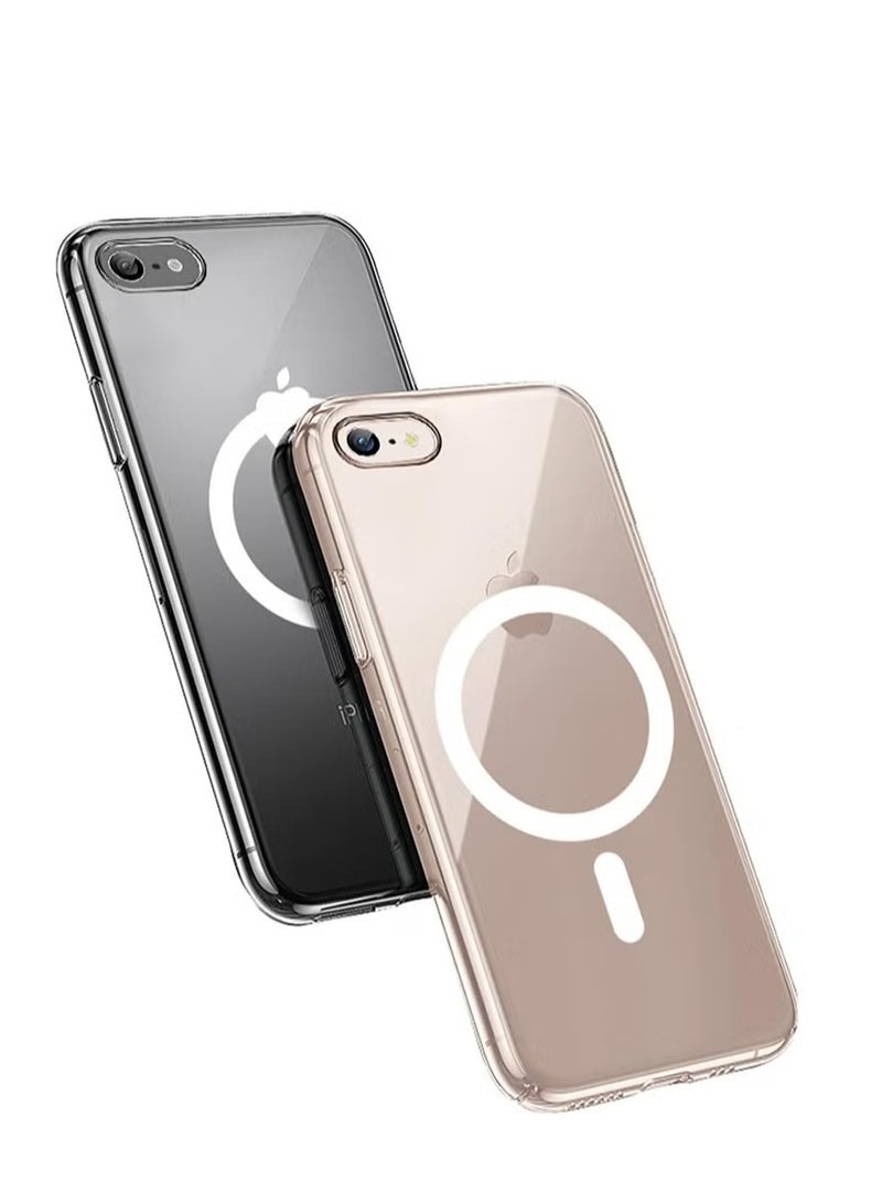 أوميكسبرو جراب هاتف مغناطيسي مع شحن لاسلكي MagSafe، جراب واقٍ مقاوم للصدمات لهاتف iPhone 8/7 SE 2 /SE 3 4.7 شفاف - Image 1