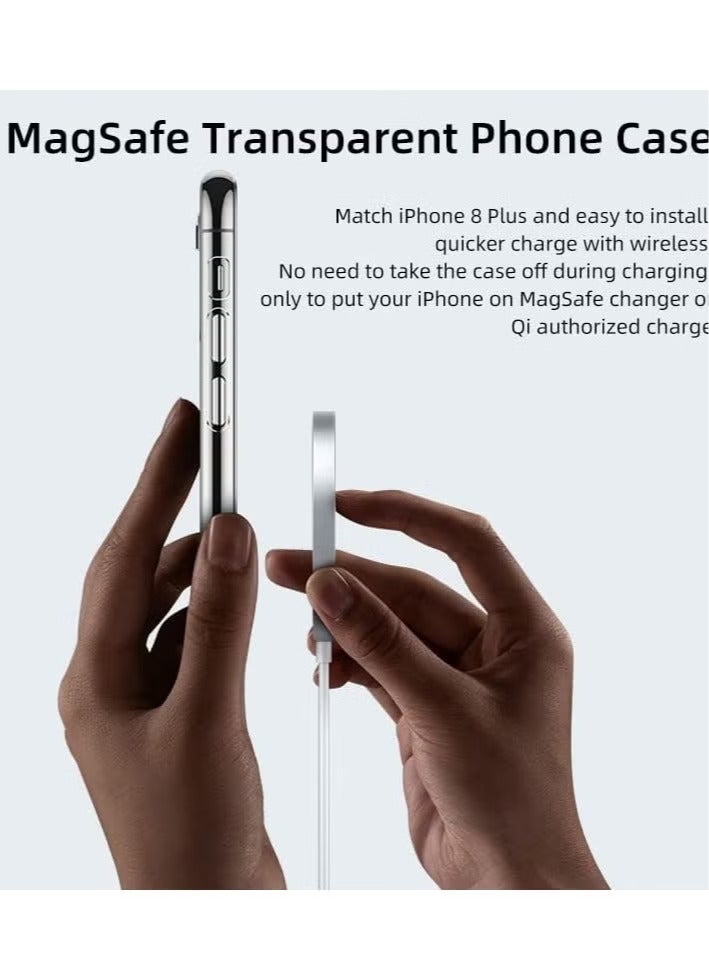 أوميكسبرو جراب هاتف مغناطيسي مع شحن لاسلكي MagSafe، جراب واقٍ مقاوم للصدمات لهاتف iPhone 8/7 SE 2 /SE 3 4.7 شفاف - Image 3