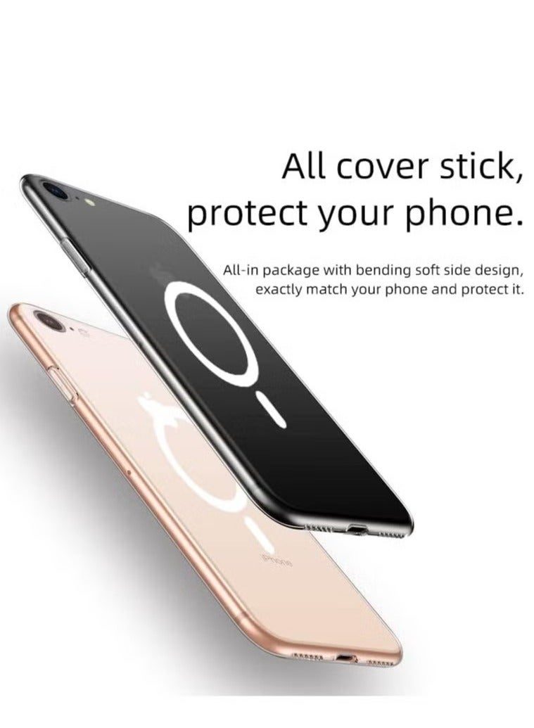 أوميكسبرو جراب هاتف مغناطيسي مع شحن لاسلكي MagSafe، جراب واقٍ مقاوم للصدمات لهاتف iPhone 8/7 SE 2 /SE 3 4.7 شفاف - Image 2