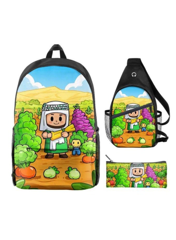 Universal cartoon new three-piece schoolbag - 879 - Image 1