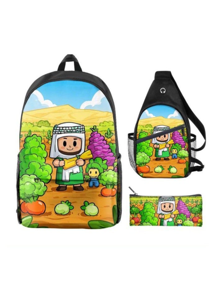 Universal cartoon new three-piece schoolbag - 879 - Image 2