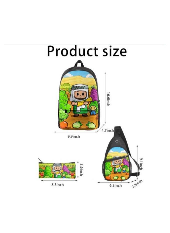 Universal cartoon new three-piece schoolbag - 879 - Image 3