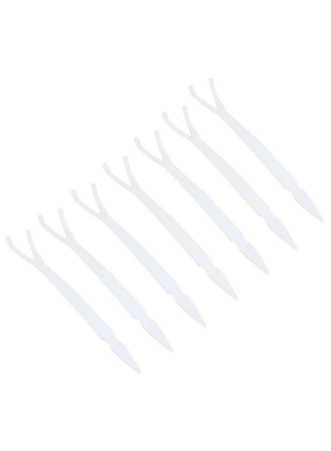 lasenersm 100 Pieces 2.87 Inch Eyelids Tape Forks Double Eyelid Tape Forks Plastic Double Eyelid Soft Stick Eyelid Sticker Tape Aid Paste Y Clip Fork Rods Eyelid Makeup Accessories White - Image 1