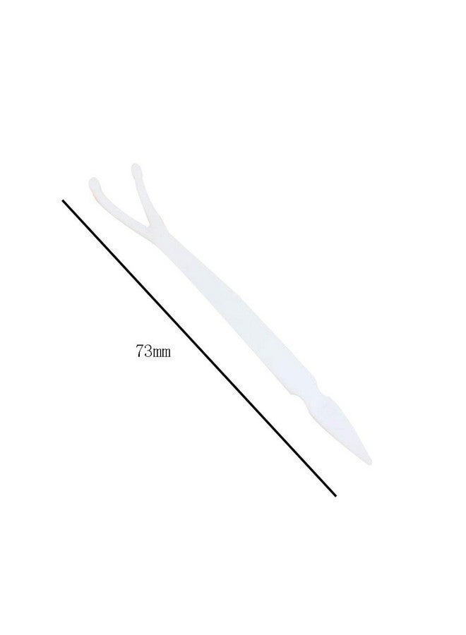 lasenersm 100 Pieces 2.87 Inch Eyelids Tape Forks Double Eyelid Tape Forks Plastic Double Eyelid Soft Stick Eyelid Sticker Tape Aid Paste Y Clip Fork Rods Eyelid Makeup Accessories White - Image 2