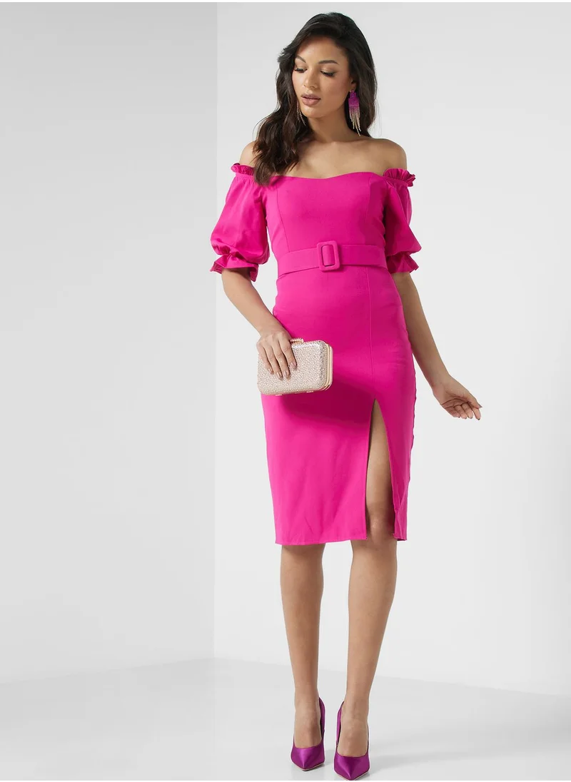 Ella Limited Edition Puff Sleeve Bardot Dress