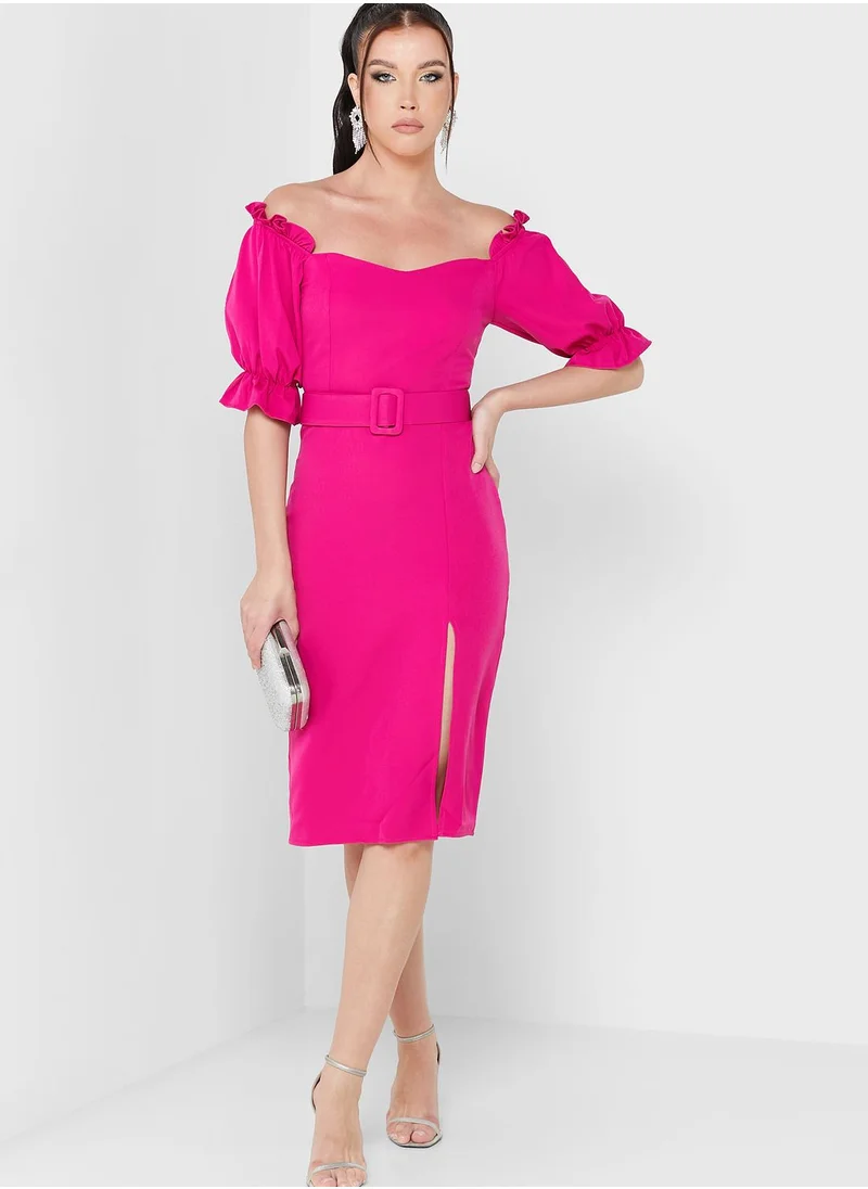 Ella Limited Edition Puff Sleeve Bardot Dress