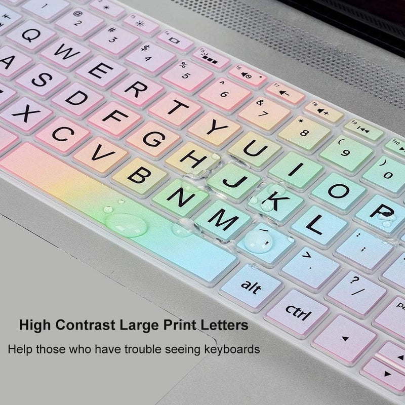 imComor Keyboard Cover Skin for HP Laptop 15-db 15-dw 15-dy 15-da 15-bs/bw 15-ef 15t 15z 15.6" 15-db0011dx 15-dy1043dx/dy1051wm 15-dw0037wm/dw1083wm 15-ef1001ds/1023dx,HP 17-by/bs/ca 17.3 Keyboard Protector - Image 4