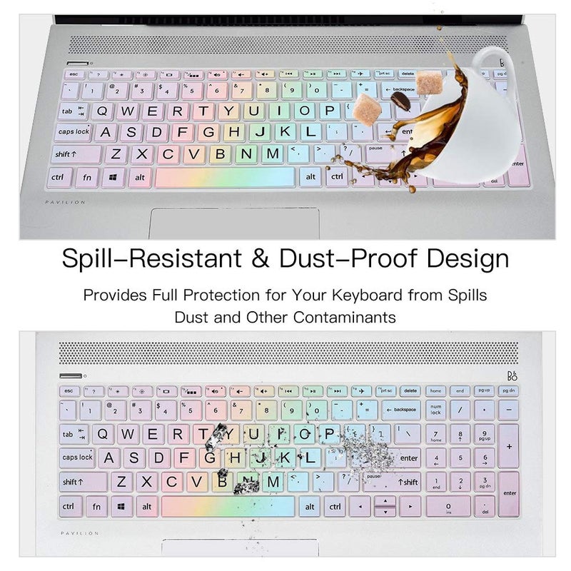 imComor Keyboard Cover Skin for HP Laptop 15-db 15-dw 15-dy 15-da 15-bs/bw 15-ef 15t 15z 15.6" 15-db0011dx 15-dy1043dx/dy1051wm 15-dw0037wm/dw1083wm 15-ef1001ds/1023dx,HP 17-by/bs/ca 17.3 Keyboard Protector - Image 5