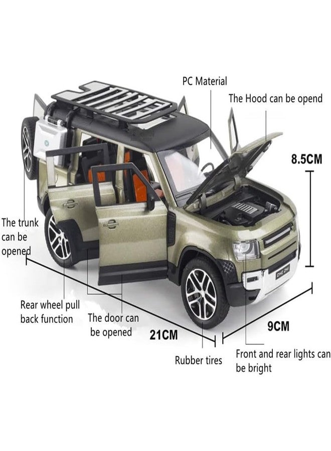 VARIYA ENTERPRISE® 1/24 Big Land Rover Defender Toy Car Metal Pull Back Diecast Car with Openable Door and Sound Light, Gifts Toys for Kids【 Silver 】 - Image 2