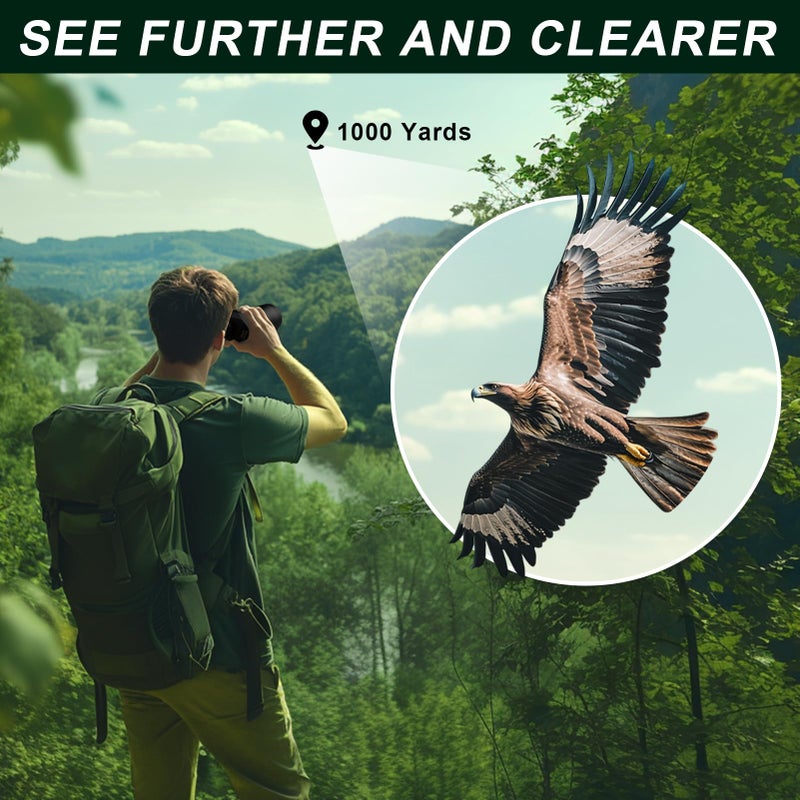 WOZEL 20x70 Binoculars for Adults High Powered - WOZEL HD Bird Binoculars with Clear Low Light Vision - Powerful Binocular for Bird Watching Hunting Travel Outdoor Hiking - Christmas Birthday Gifts for Men - Image 3