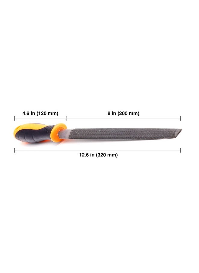 FINDER Diy Crafts 5959 12''-8" Semi Round Hand Rasp File Set With Rubber Grip & 4" Plastic Handles, Standard, Multicolor  - Image 2