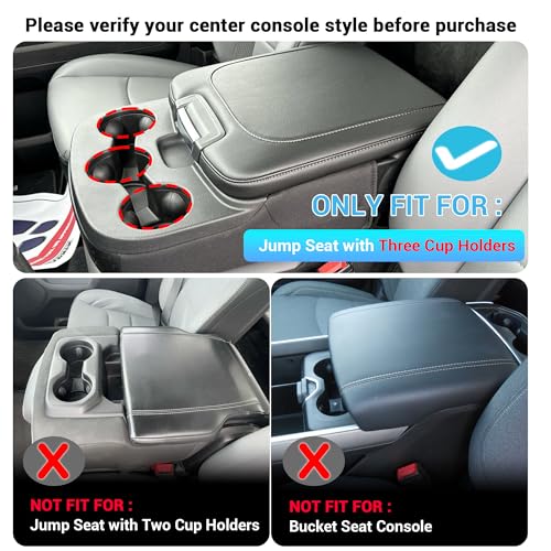 Sinminou Center Console Organizer Compatible with 20132024 Dodge RAM 15001500 Classic 20132026 RAM 25003500 Accessories Armrest Storage Box Tray Only fit for Jump Seat with Three Cup Holders - Image 3
