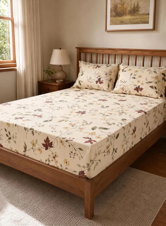 Styli 3-Piece Printed King Size Bedsheet with Pillow Covers