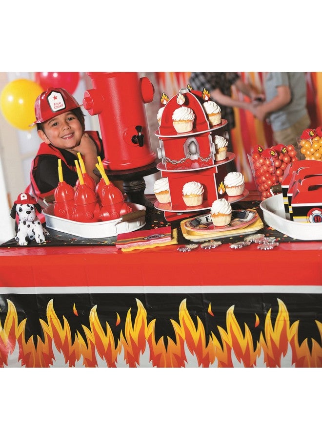 فن إكسبريس حامل كب كيك/حلوى بتصميم صنبور إطفاء (3 طبقات) من فن إكسبريس | شاحنة إطفاء | رجل إطفاء | رجل إطفاء | لوازم وديكورات حفلات أعياد ميلاد مميزة | فعالية إدارة الإطفاء - Image 5