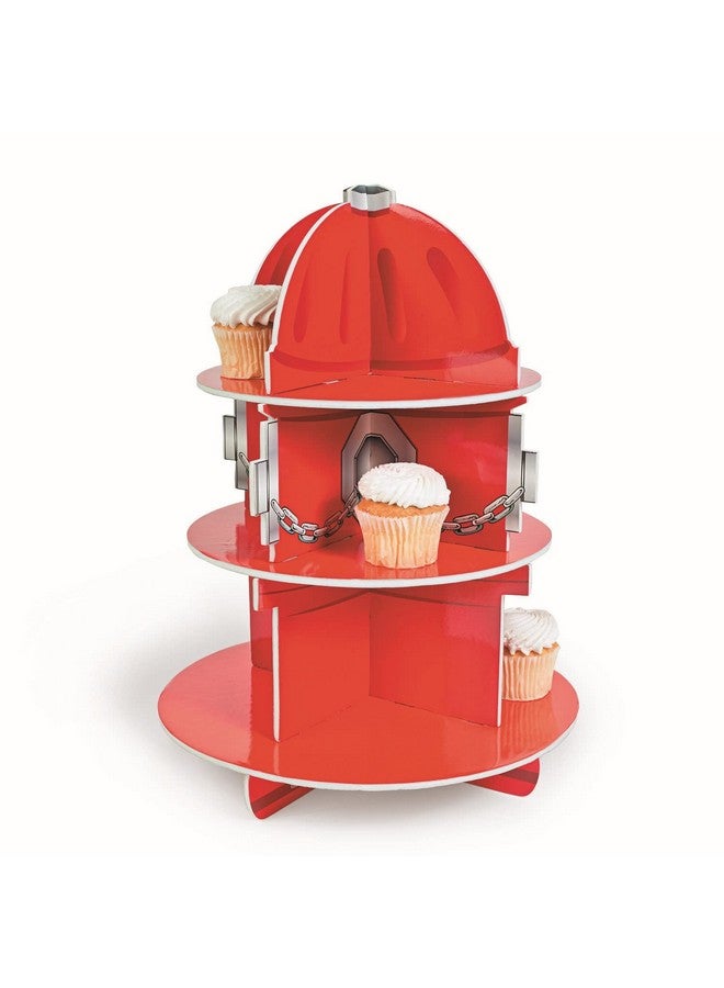 فن إكسبريس حامل كب كيك/حلوى بتصميم صنبور إطفاء (3 طبقات) من فن إكسبريس | شاحنة إطفاء | رجل إطفاء | رجل إطفاء | لوازم وديكورات حفلات أعياد ميلاد مميزة | فعالية إدارة الإطفاء - Image 1
