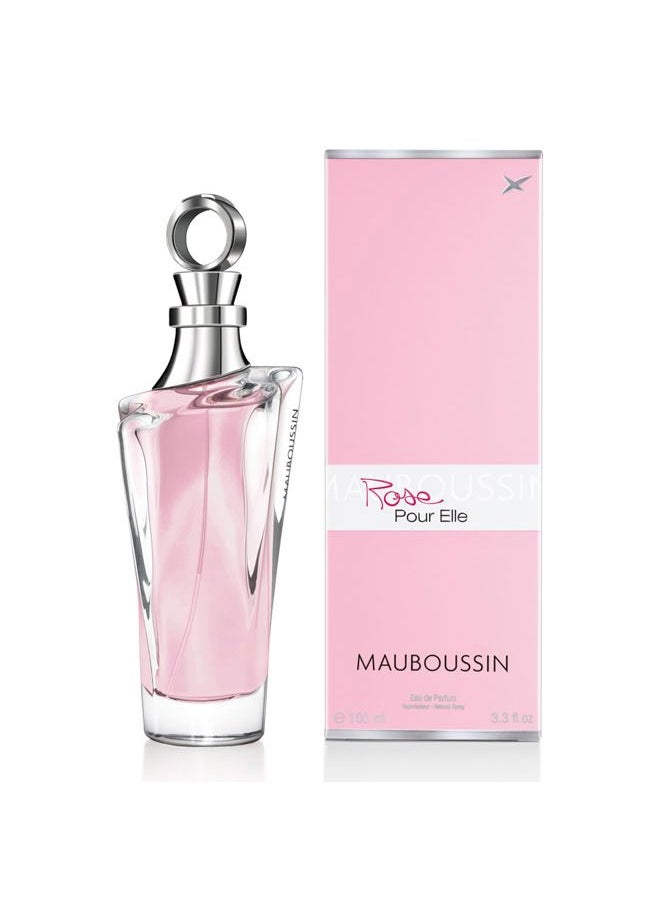 MAUBOUSSIN Rose Pour Elle 100ml (3.3 Fl Oz) - Eau de Parfum for Women - Floral, Fruity & Fresh Scents  - Image 1