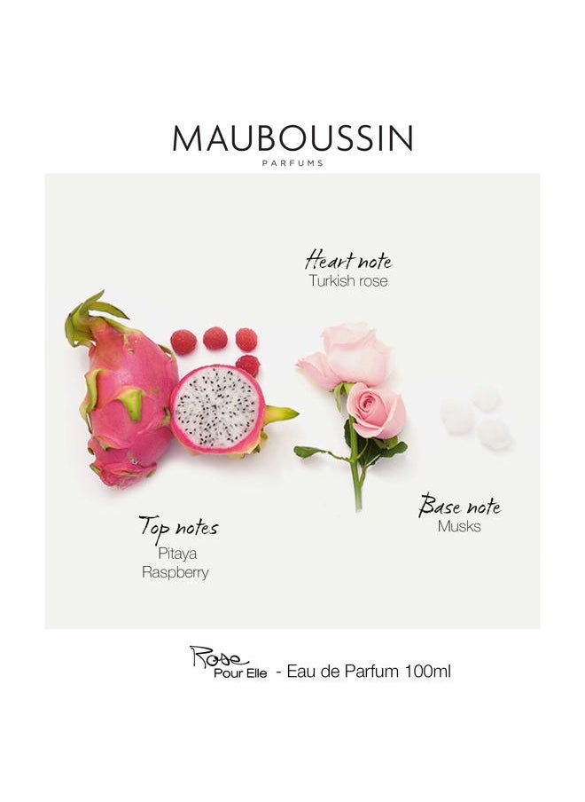 MAUBOUSSIN Rose Pour Elle 100ml (3.3 Fl Oz) - Eau de Parfum for Women - Floral, Fruity & Fresh Scents  - Image 4