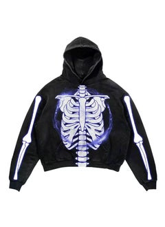 New Hiphop Green Zip Hoodie Men Urban Harajuku Anime Print Long Sleeve 35 Black Washed Old Hoodie