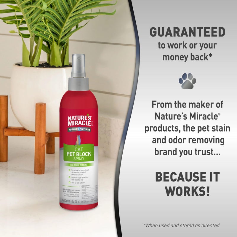 Nature's Miracle Advanced Platinum Cat Pet Block Repellent Spray, 8 Ounces, Indoor Training Aid for Cats - Image 5