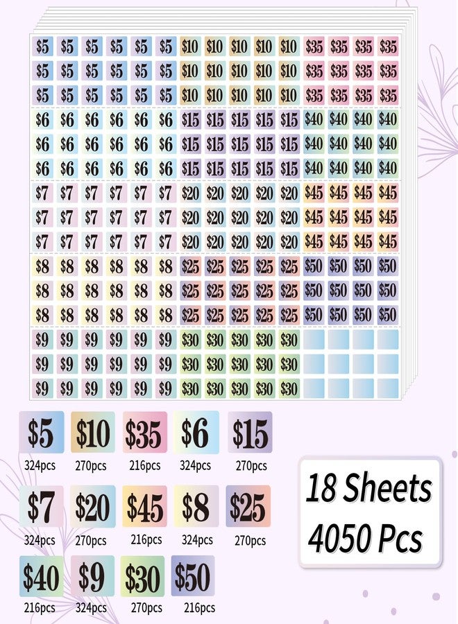 Starboling Garage Sale Stickers,4050 Pcs 1/2" X 3/4" Yard Sale Price Stickers Rectangle Preprinted Price Labels,for Flea Market Pre-Printed Pricing Stickers(Gradient Rectangle Big Price) - Image 3