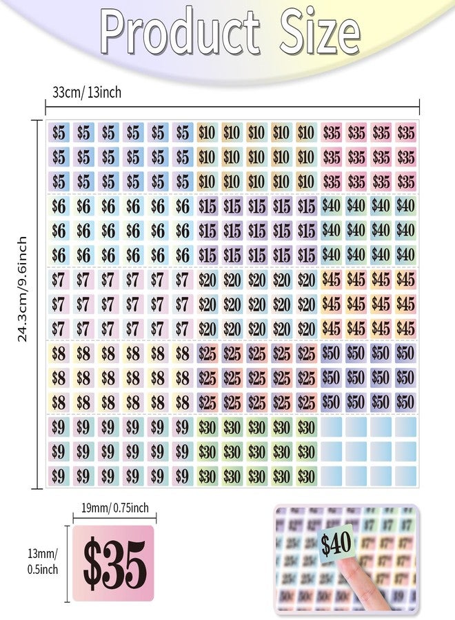 Starboling Garage Sale Stickers,4050 Pcs 1/2" X 3/4" Yard Sale Price Stickers Rectangle Preprinted Price Labels,for Flea Market Pre-Printed Pricing Stickers(Gradient Rectangle Big Price) - Image 2