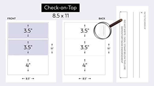 Compuchecks Check on Top Blank Check Paper - 1000 Pack, Quick-Books & Laser Printer Compatible - Security Business Checks with Voucher - 8.5" x 11" Blue Diamond - Image 3