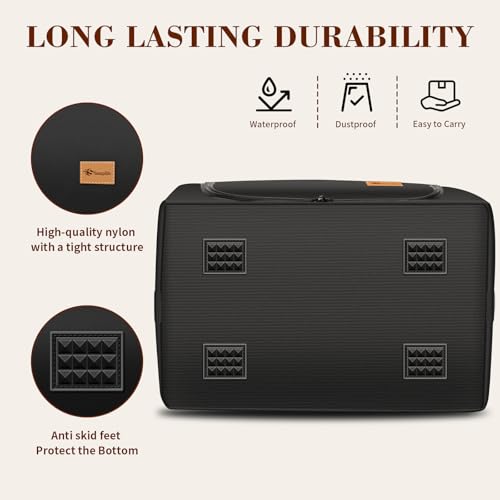 Samplife Baseball Cap Organizer Carrier, Hat Bag for Travel and Moving, Cap Traveling Case for Men, Portable Hat Storage box holder for 28 Caps Perfect for Home & On-the-Go (Black) - Image 2
