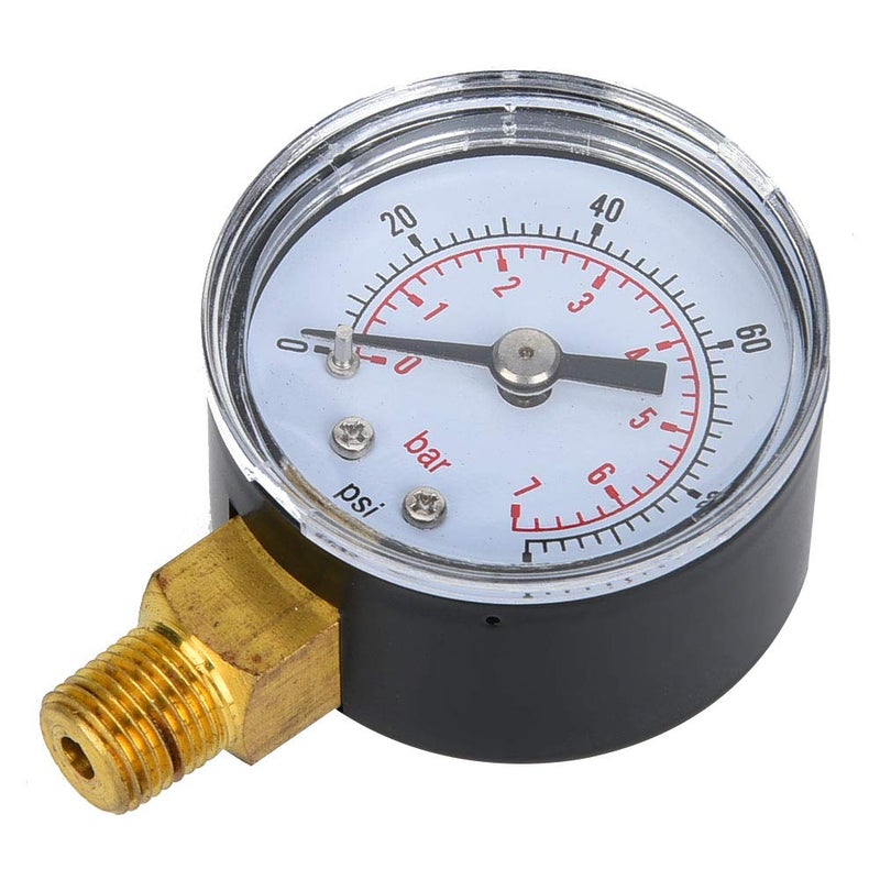 Mechanical Pressure Gauge 0 100psi 0 7bar Dual Scale Metal Casing For Air Oil Water - Image 4