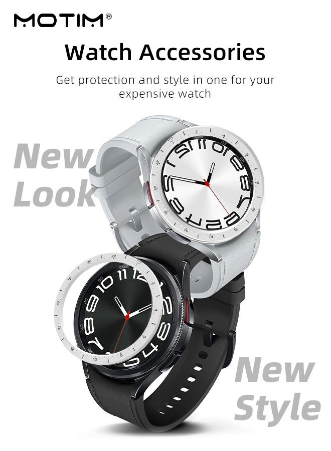Motim Bezel Ring Designed for Galaxy Watch 6 Classic 43mm, Stylish Frame Loop Protector Adhesive Cover, Anti Scratch Bezel Tune for Samsung Smartwatch  - Image 3