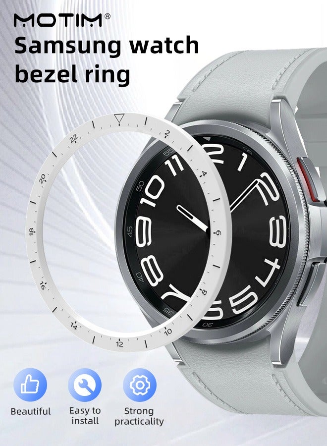 Motim Bezel Ring Designed for Galaxy Watch 6 Classic 43mm, Stylish Frame Loop Protector Adhesive Cover, Anti Scratch Bezel Tune for Samsung Smartwatch  - Image 2