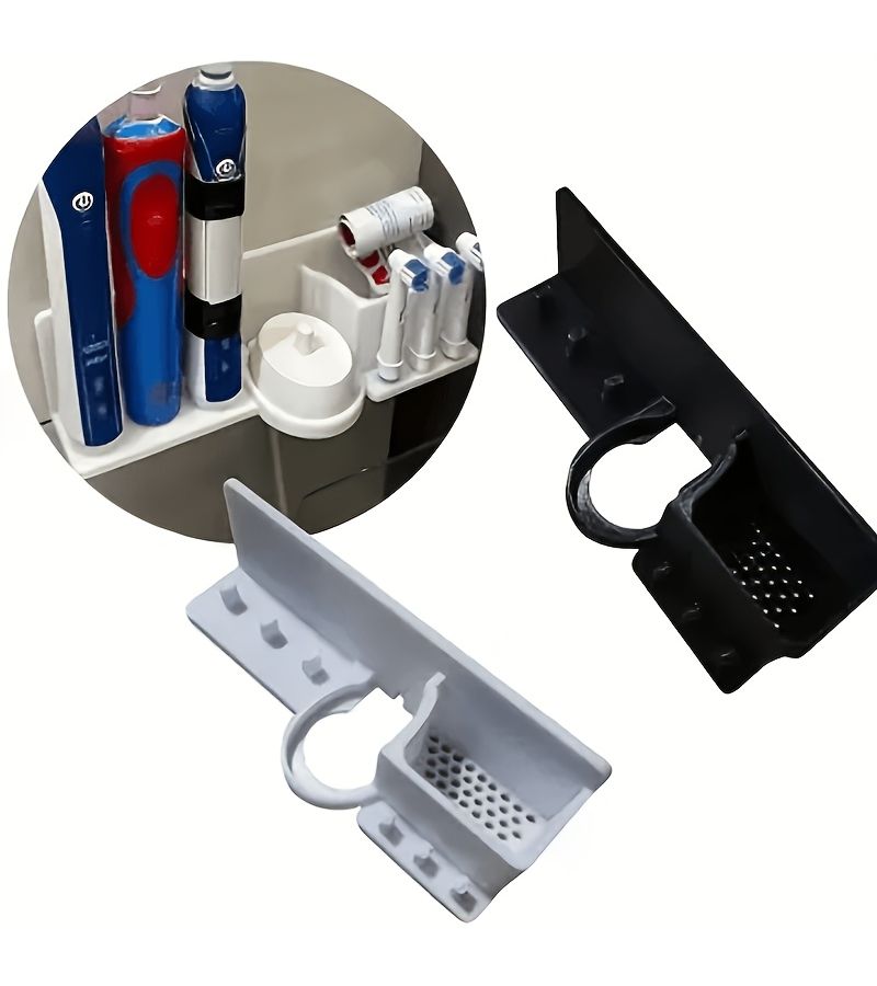 White 3 Slot Electric Toothbrush Charging Display Stand With Drip Proof Base Holds 3 Toothbrushes And 3 Brush Heads Includes Toothpaste Slot For Bathroom Organization And Storage - Image 2