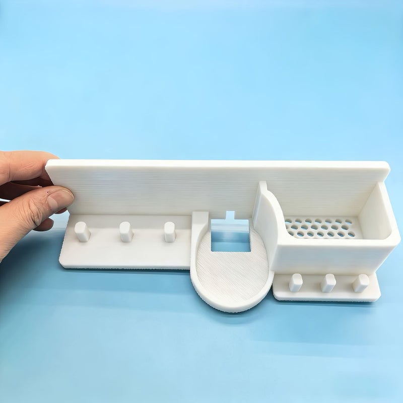 White 3 Slot Electric Toothbrush Charging Display Stand With Drip Proof Base Holds 3 Toothbrushes And 3 Brush Heads Includes Toothpaste Slot For Bathroom Organization And Storage - Image 1