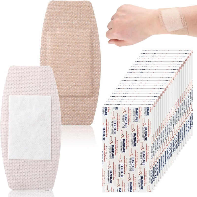 Funtery 60 Pcs Large Sensitive Skin Bandages Silicone Adhesive Bandages Bulk Elderly Painless Removal Silicone Wrappings for Sensitive Fragile Skin Delicate Wounds 39 x 2 in - Image 1