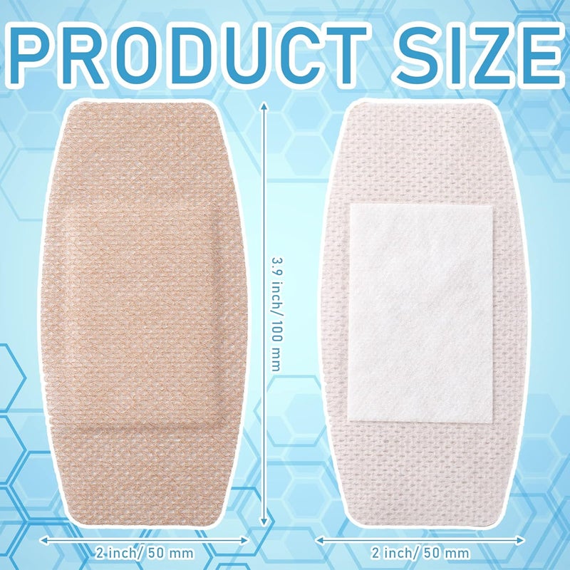 Funtery 60 Pcs Large Sensitive Skin Bandages Silicone Adhesive Bandages Bulk Elderly Painless Removal Silicone Wrappings for Sensitive Fragile Skin Delicate Wounds 39 x 2 in - Image 3