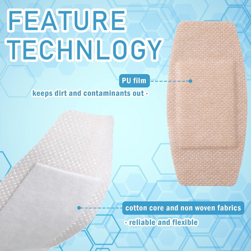 Funtery 60 Pcs Large Sensitive Skin Bandages Silicone Adhesive Bandages Bulk Elderly Painless Removal Silicone Wrappings for Sensitive Fragile Skin Delicate Wounds 39 x 2 in - Image 5