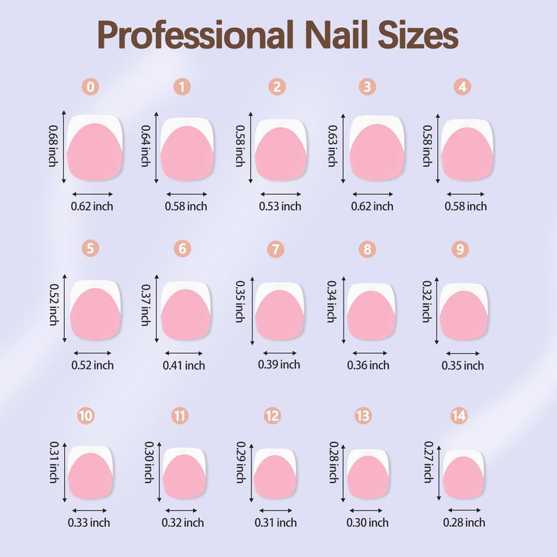Misssix Press On Toe nails Short, 150Pcs Pink French Toe Nail Tips, Square Soft Gel Fake Toe Nail Tips Extensions for Women Nail Art DIY 15 Sizes - Image 5