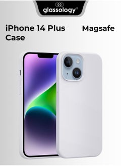 glassology iPhone 14 Plus Case with Magsafe with Scratch Resistant Thin and Slim Classic Shockproof Protection (White)  - Image 1