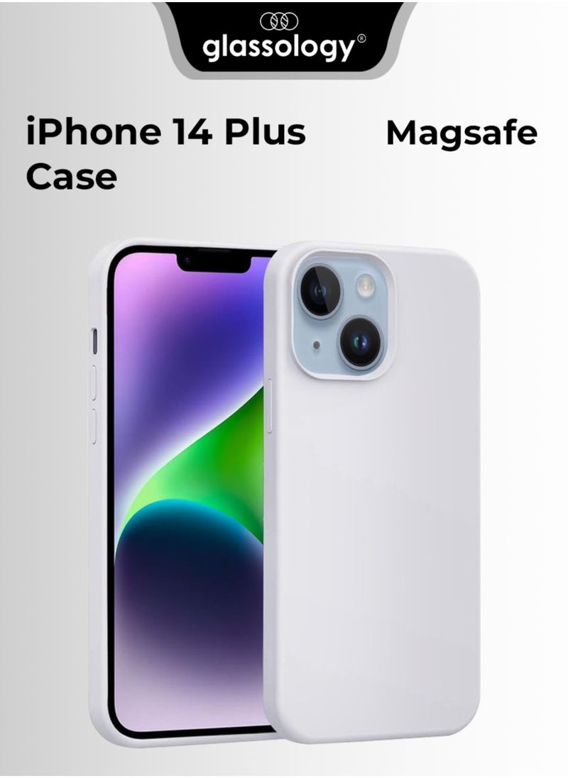 glassology - iPhone 14 Plus Case with Magsafe with Scratch Resistant Thin and Slim Classic Shockproof Protection (White) - Image 1