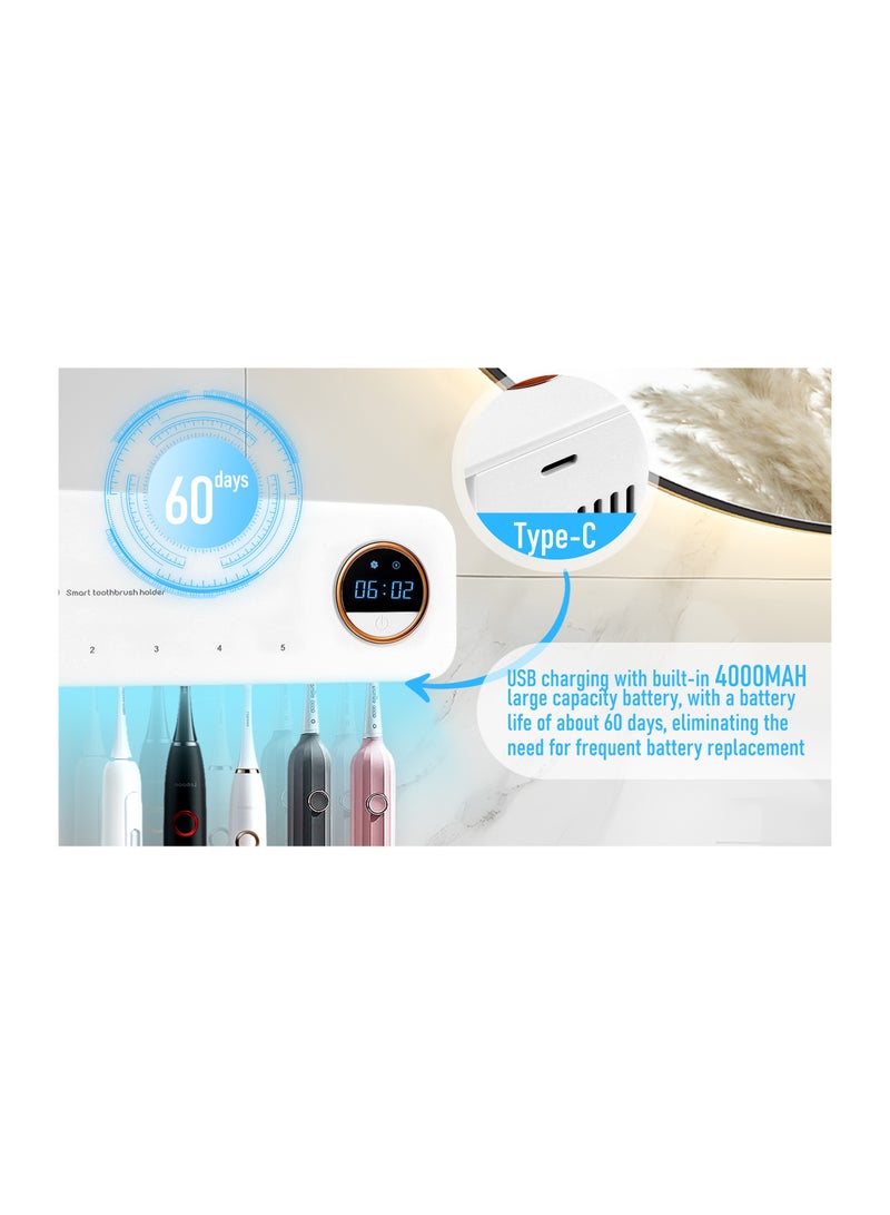 Automatic Toothpaste Dispenser and Toothbrush Cleaner Set, Wall-Mounted with Fan Drying and Timer Function, Suitable for 99% of Toothbrushes, Includes Toothbrush Holder. - Image 3