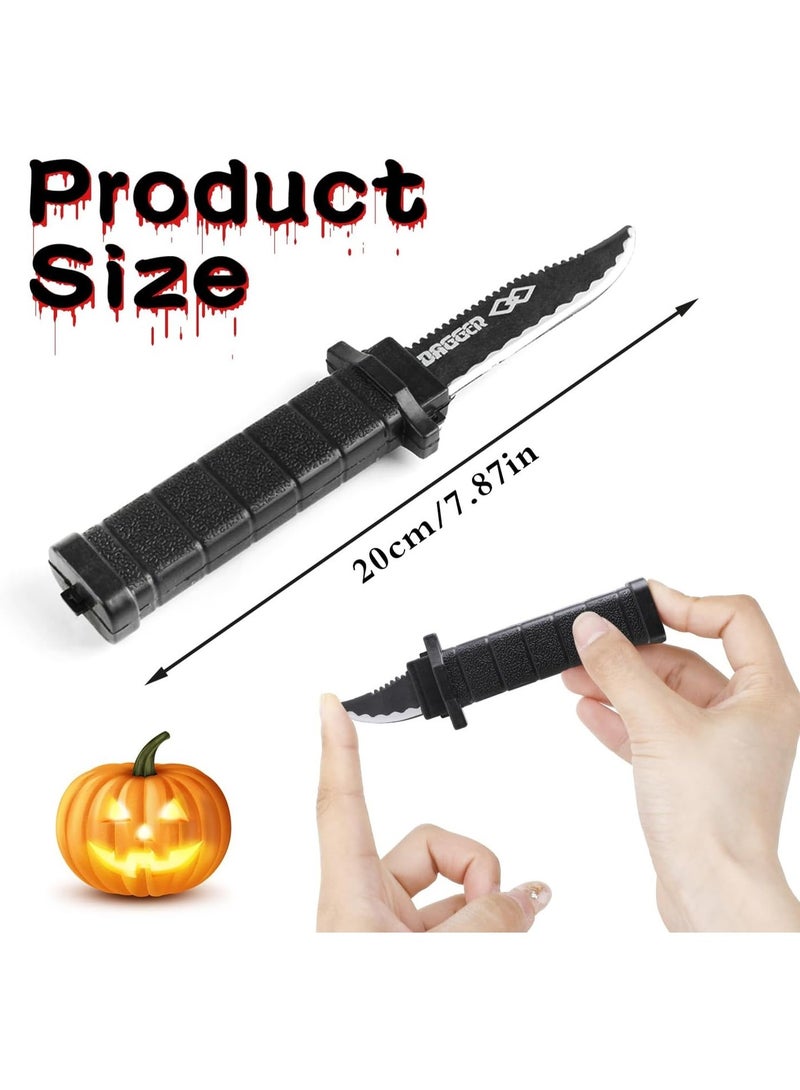 Retractable fake knife, Halloween props, plastic toys with hidden blade for costume parties and pranks, 2 pieces - Image 2