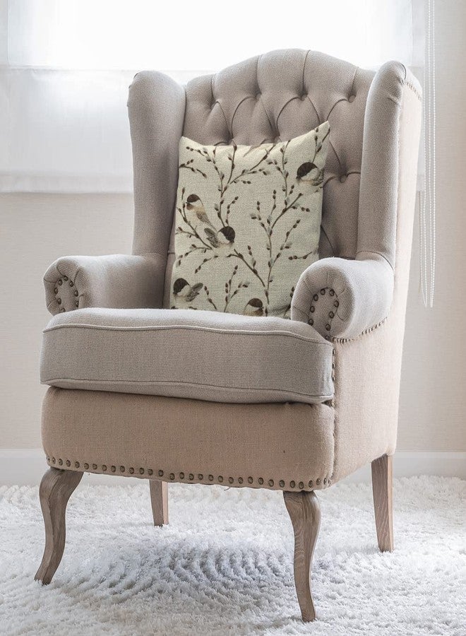 Beabes Bird Throw Pillow Cover,Willow Branches and Birds Soft Square Cushion Case Covers Home Decor for Couch Sofa Bedroom Car Office 18x18 Inch Pillowcases - Image 3