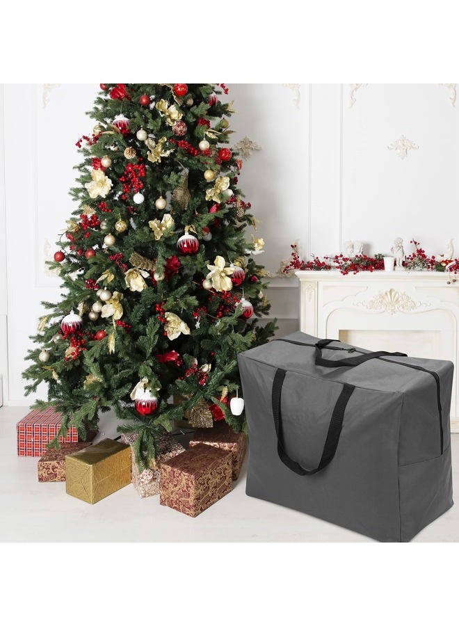 ProPik Holiday Ornaments Accessories Storage Bag Tear-proof Polyester Material 15” X 9.8” X 18.1” With Handles And Full Length Zipper (Gray) - Image 3
