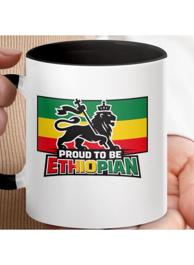 RYN Ethiopian Lion of Judah Flag Ceramic Coffee Mug - Heritage Design - Image 1