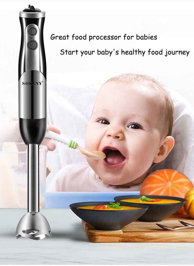 sokany - 8-In-1 Hand Blender,Multifunctional Food Processor,Chopper, Mixer,Whisk,Juice Blender,Slice,500ml Mixing Beaker,700W SK5011-8 - Image 1