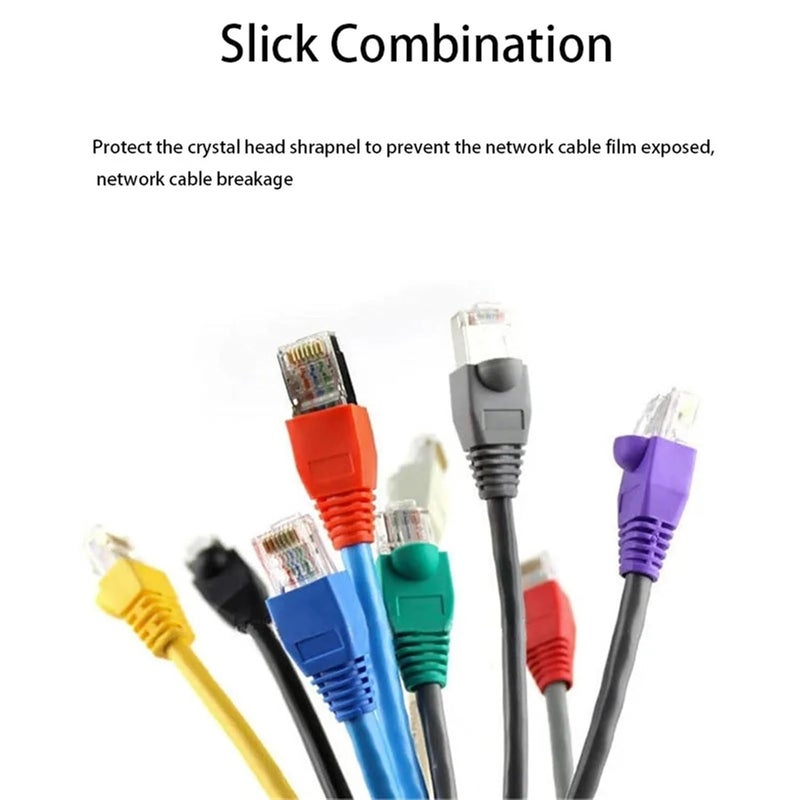 Black RJ45 Strain Relief Boots 300pcs For Cat6 Cat5 Ethernet Network Cable Connector Caps - Image 2