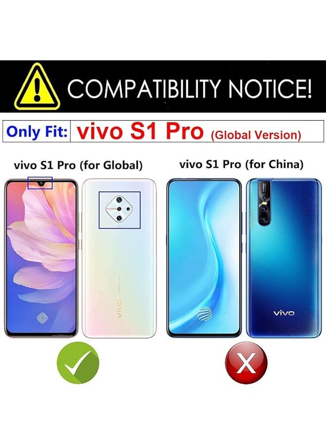 Cover For Vivo S1 Pro Case Hybrid Heavy Duty Armor Hard Dual Layer Protection Case With Screen Protector With Kickstand Feature Shockproof Defender Cover Bumper Non Slip Black