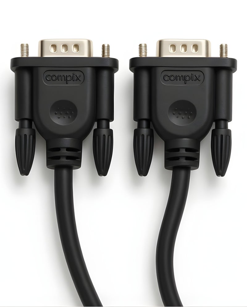 COMPIX VGA Cable 10M, 15 Pin Male to Male High Speed 1080P Full HD Display Cable, Durable Premium Monitor Cord for Strong Signals, VGA Cables for Computer Mac Mini PC Gaming Laptop MacBook - Black - Image 1