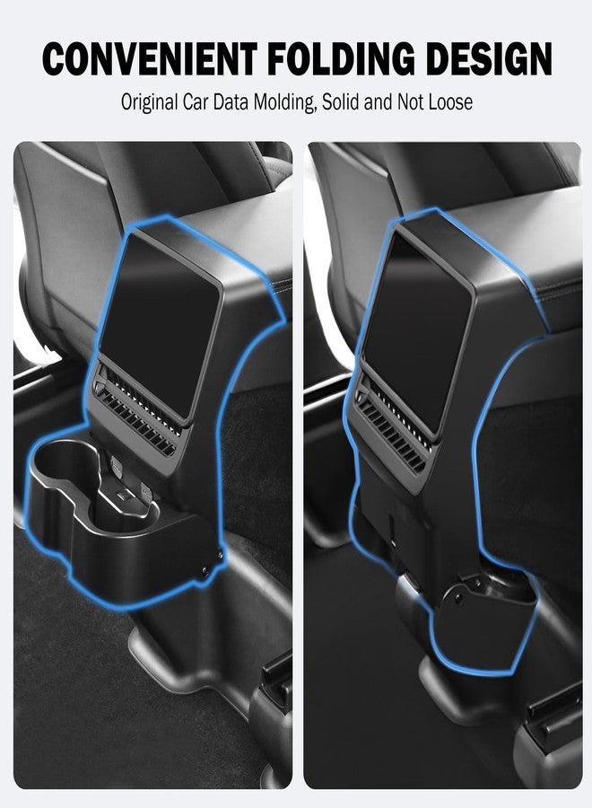 Abystar Rear Cup Holder for Tesla Model Y Juniper 2026/ Model 3 Highland 2025 2026, Rear Center Console Cup Drink Holder, No Drilling, Anti-Slip & Secure Fit Accessories for Model Y Juniper Back Seat - Image 5