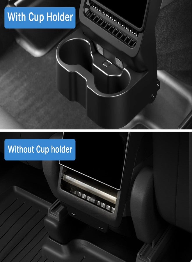 Abystar Rear Cup Holder for Tesla Model Y Juniper 2026/ Model 3 Highland 2025 2026, Rear Center Console Cup Drink Holder, No Drilling, Anti-Slip & Secure Fit Accessories for Model Y Juniper Back Seat - Image 3